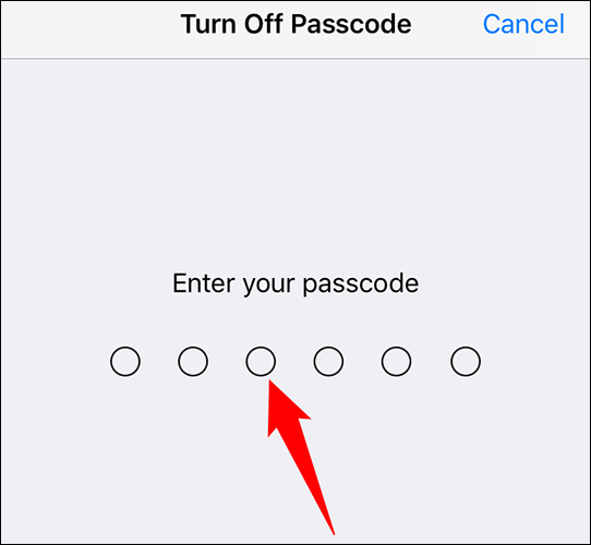 Escriba el código de acceso actual del iPhone.