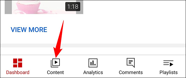 Toca "Contenido" en la parte inferior.