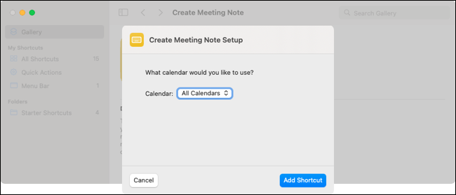 Crear configuración de nota de reunión
