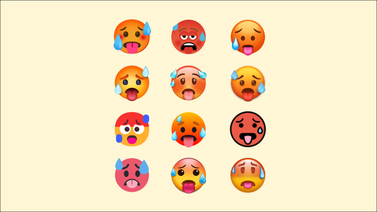 Diferentes versiones del mismo emoji.