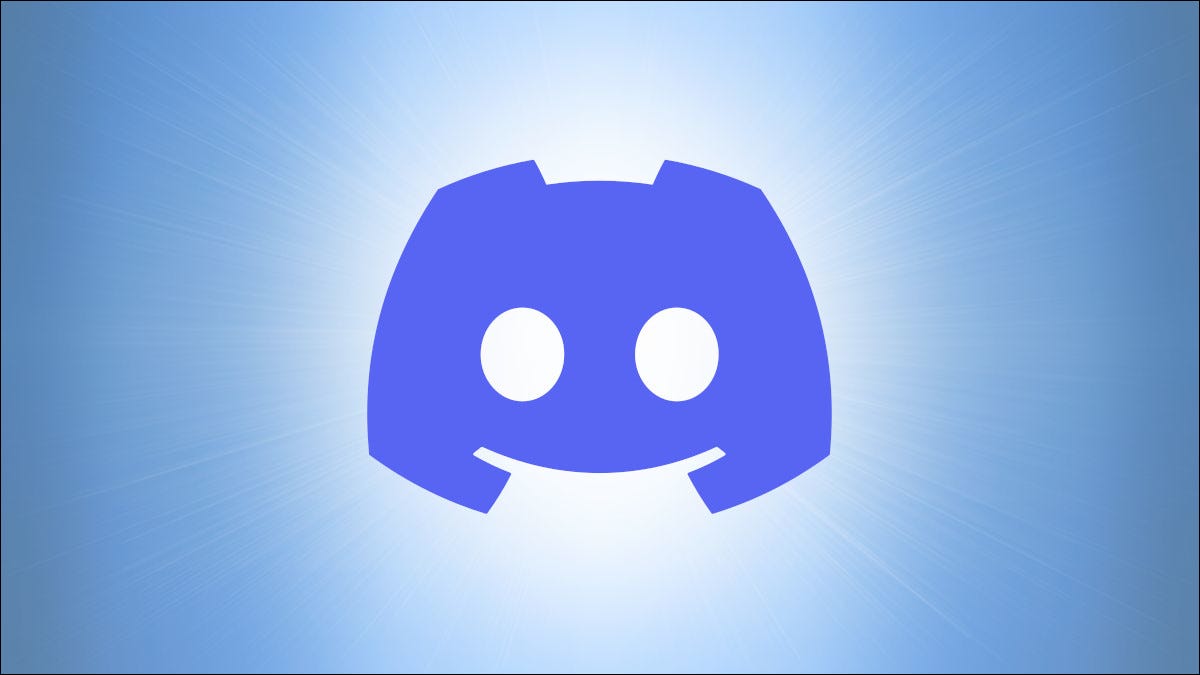 El logo morado de Discord sobre un fondo azul.