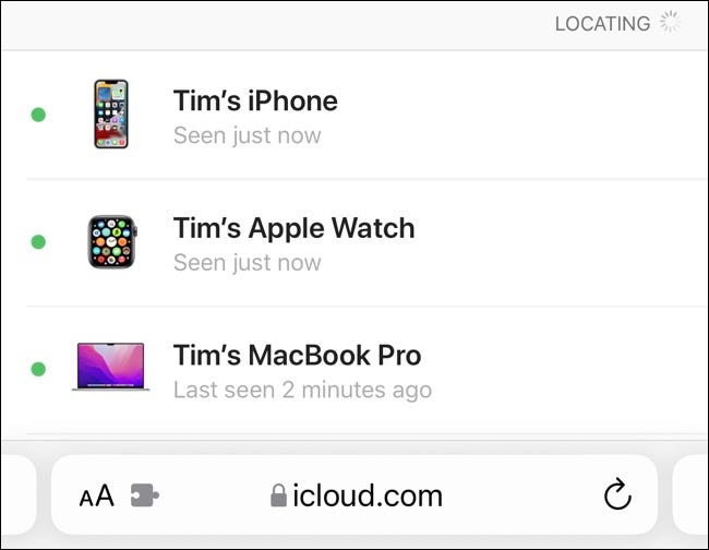 Buscar mi iPhone a través de iCloud.com
