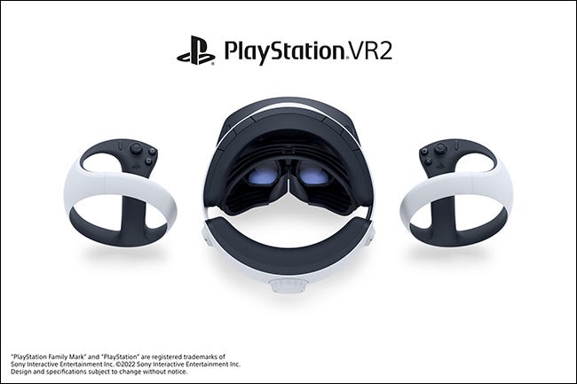 Una vista trasera del PS VR2