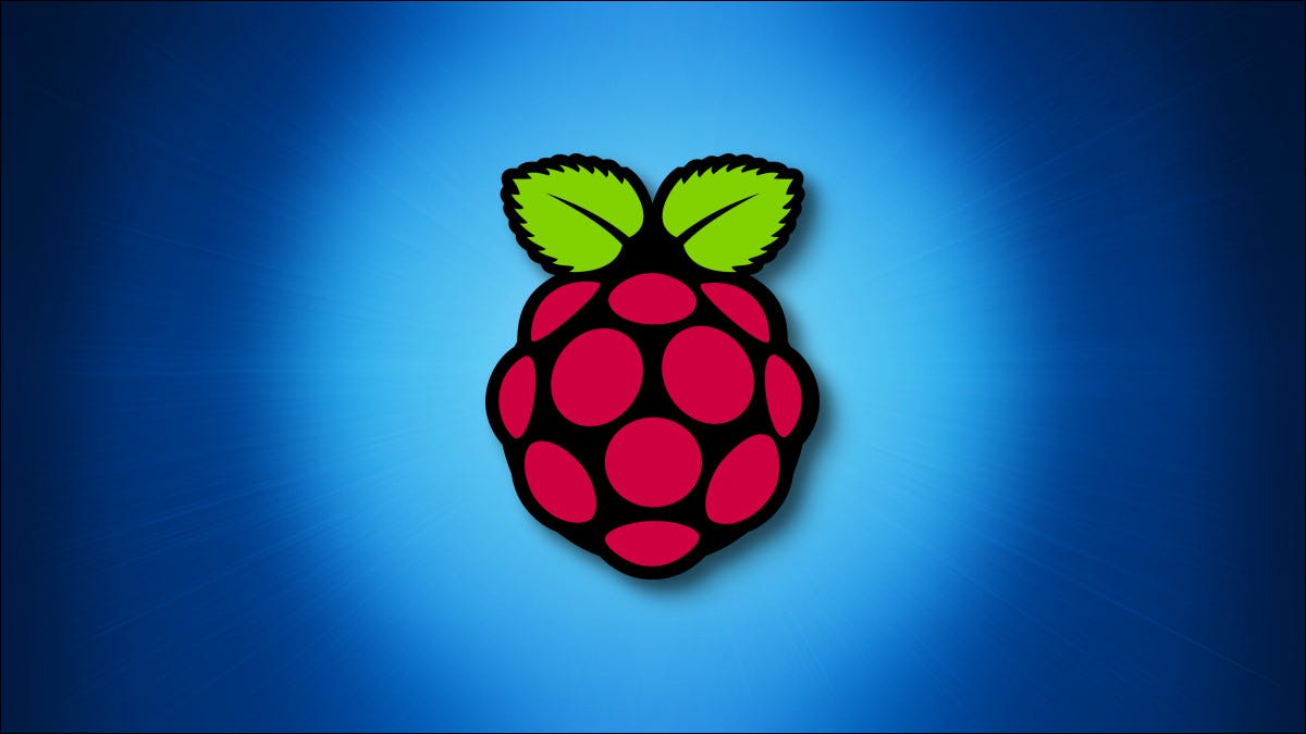 El logo de Raspberry Pi sobre un fondo azul