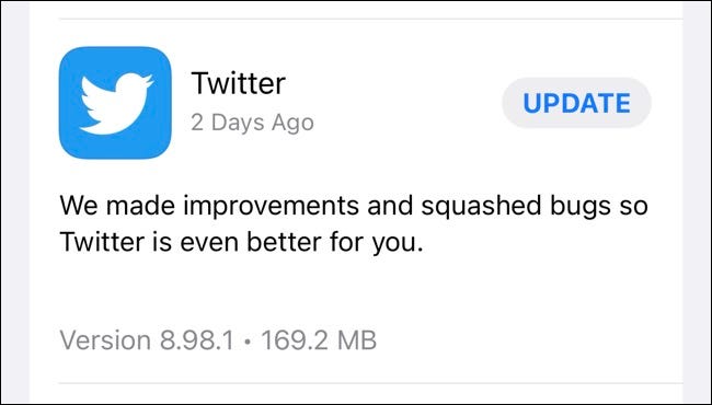 Actualizar Twitter para iPhone