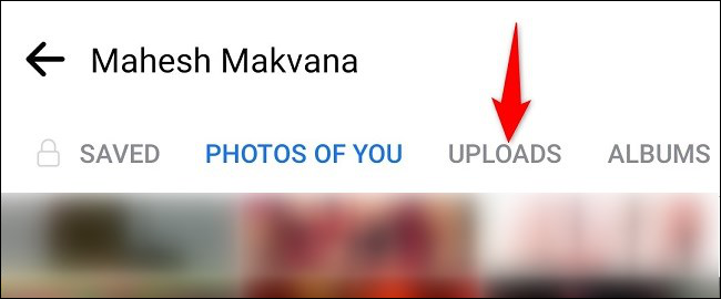 Access "Uploads" at the top.