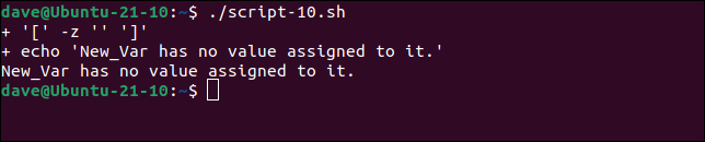 Ejecutar un script con líneas de seguimiento -x escritas en el terminal.