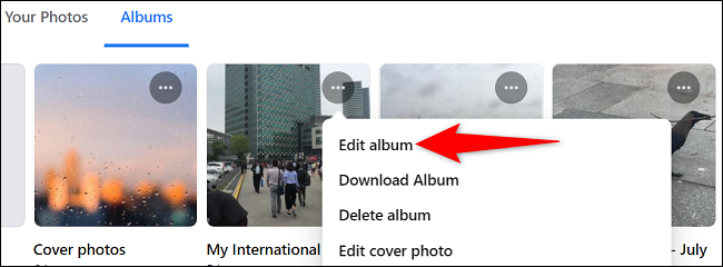 Click "Edit Album" in the menu.