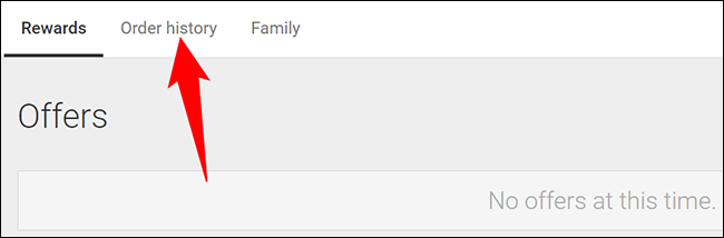 Haga clic en "Historial de pedidos" en la parte superior.