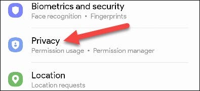 Toca "Privacidad".