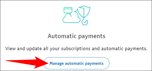 Elija "Administrar pagos automáticos".