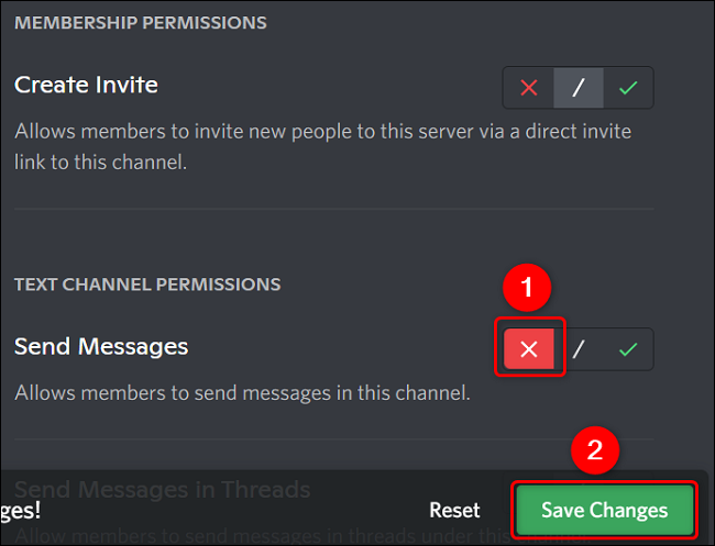 Desactive "Enviar mensajes" y haga clic en "Guardar cambios".