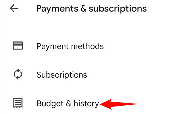 Elija la opción "Presupuesto e historial".