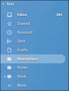 Etiquetar carpeta en la barra lateral de Gmail
