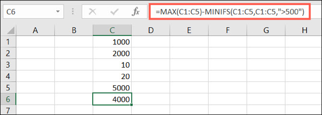 Fórmula para encontrar rango condicional en Excel