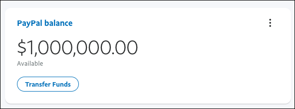 Un millón en dinero falso de Paypal