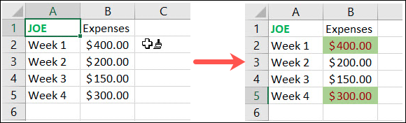 Uso de Painter para copiar la regla de formato