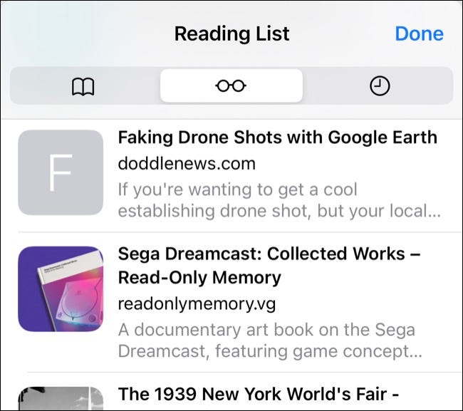 Use la lista de lectura de Safari para guardar páginas web para más adelante