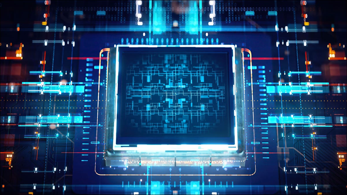 Una representación estilizada que representa un chip digital.
