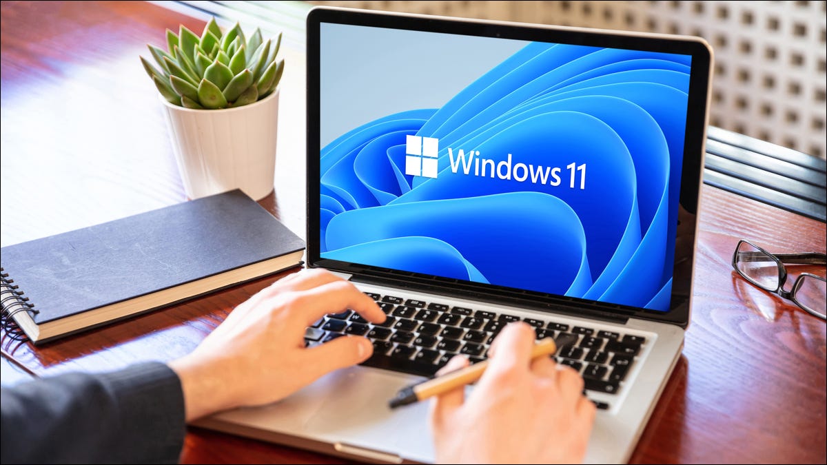 Windows 11 ejecutándose en una computadora portátil