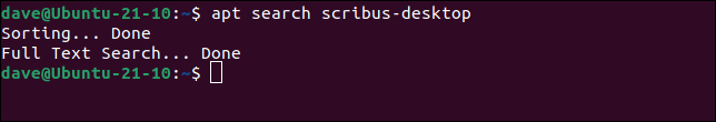 Buscando en los repositorios un paquete llamado scribus-desktop