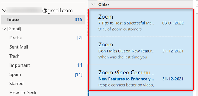 Elimine todos los correos electrónicos en Outlook en el escritorio.