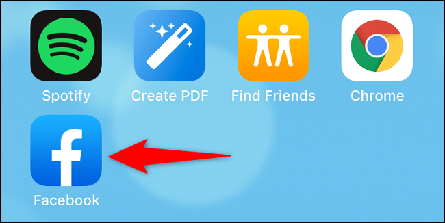 Toca y mantén presionada la aplicación de Facebook.