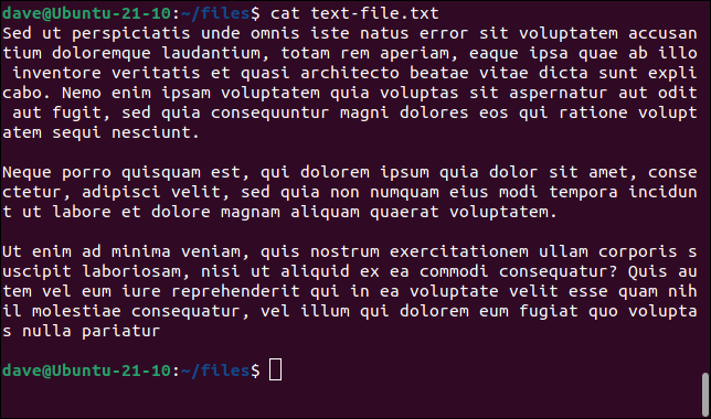 Texto de marcador de posición en un archivo de texto