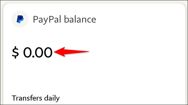 Ver el saldo de PayPal en el móvil.