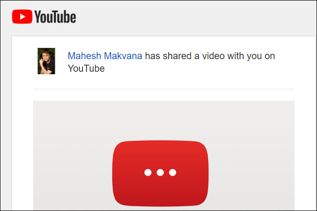 Enlace del video privado de YouTube recibido en un correo electrónico.