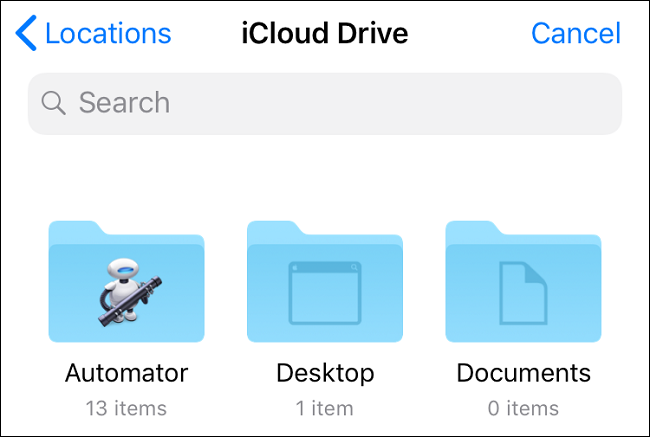 Elija un archivo en iCloud Drive.