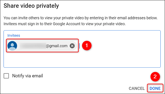 Revocar el acceso de alguien a un video privado de YouTube.