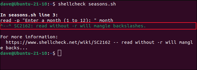 Comprobación de un script por segunda vez con ShellCheck