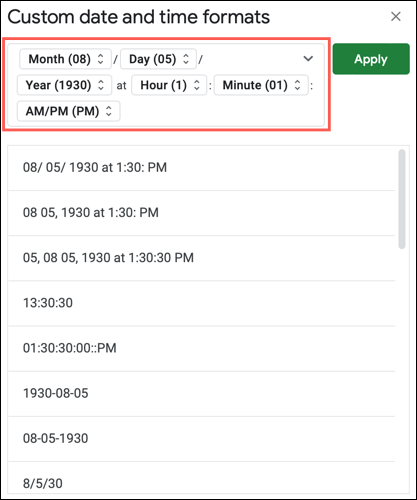 Formato de combinación de fecha y hora