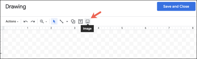 Botón de imagen en la barra de herramientas de dibujo