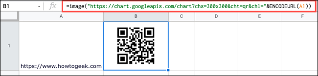 Función de imagen para un código QR de enlace web