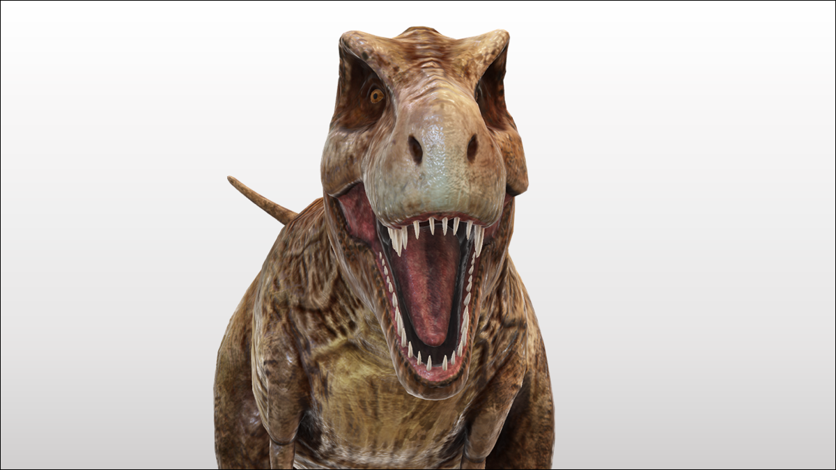 Modelo 3D de dinosaurio de PowerPoint