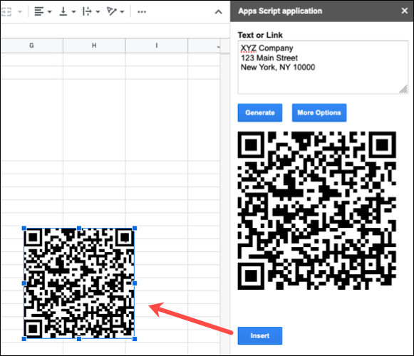 Código QR insertado