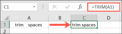 Referencia de celda TRIM en Excel