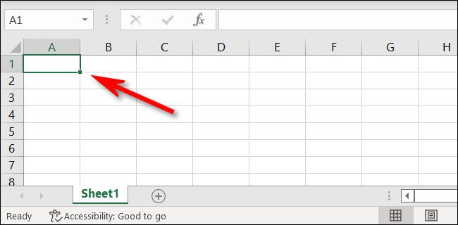 Un ejemplo de una celda en Microsoft Excel para Windows.