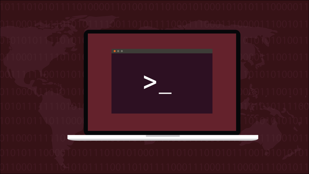 Terminal Linux sobre un fondo de portátil rojo.