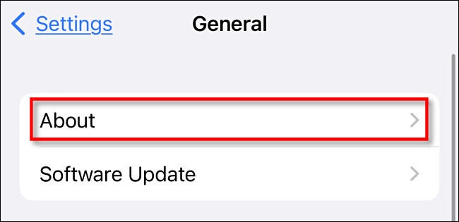En la configuración general, toque "Acerca de".