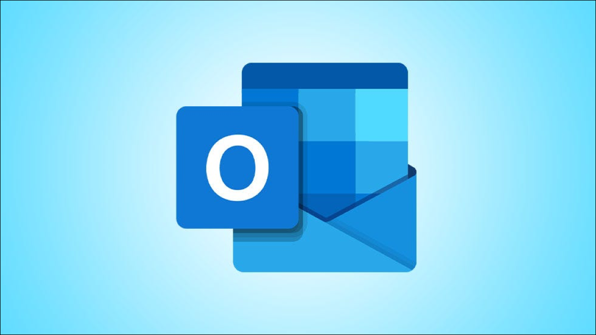 Logotipo de Outlook sobre un fondo degradado.