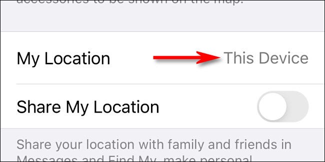 Una vez cambiado, "Mi ubicación" dirá "Este dispositivo".