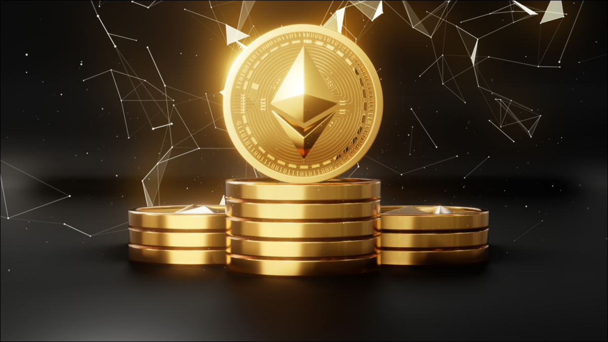 Monedas de criptomoneda Ethereum.