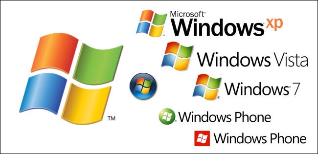 El logotipo de Windows de la bandera que agita simple
