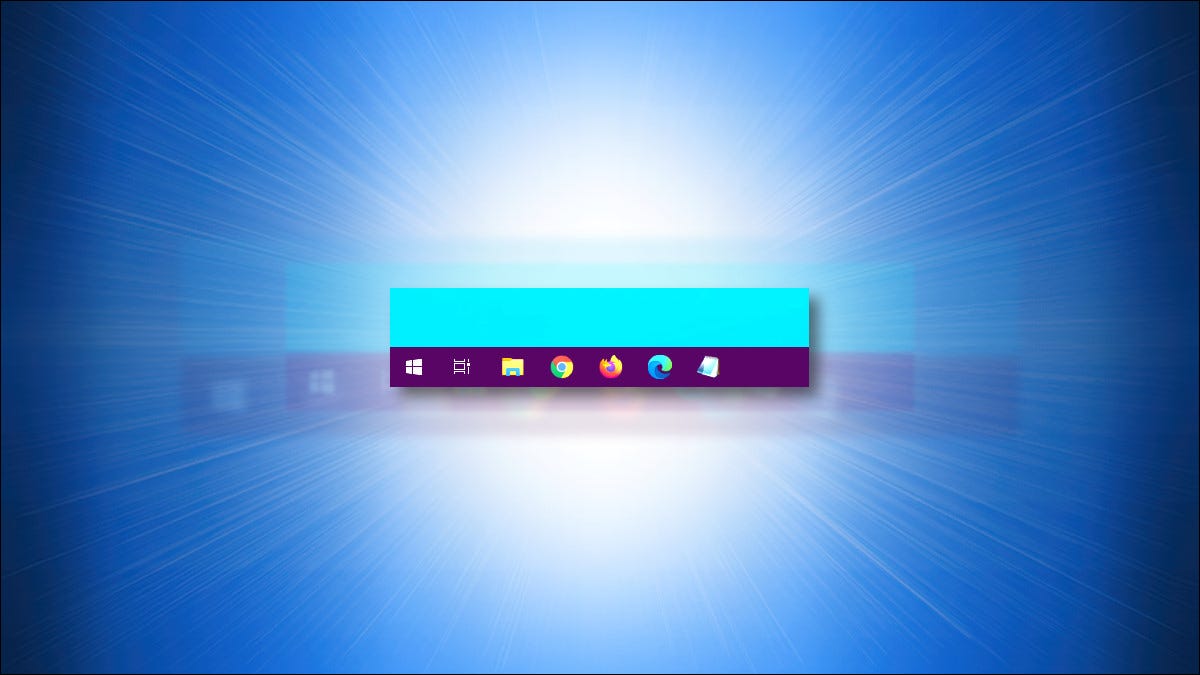La barra de tareas de Windows 10 con color