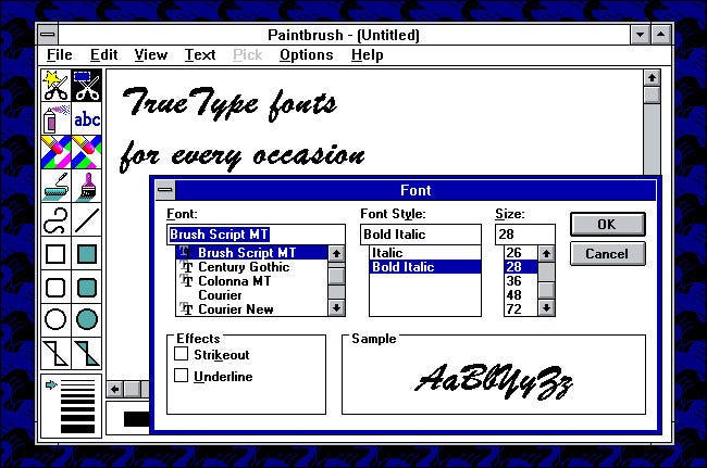 Fuentes TrueType en Windows 3.1