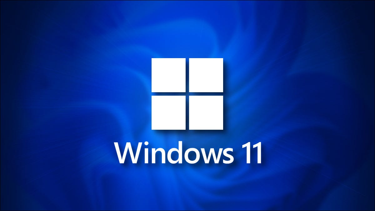 Logotipo de Windows 11 sobre un fondo de sombra azul oscuro.