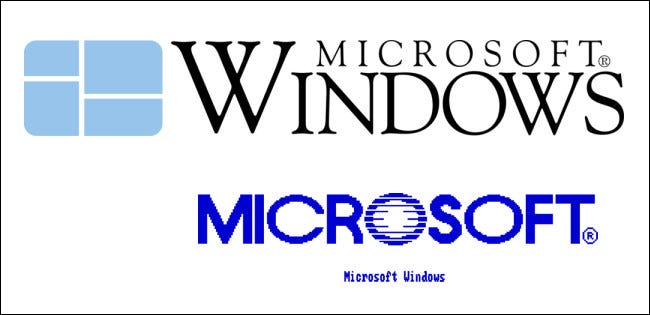 El logotipo de Windows 1 y 2